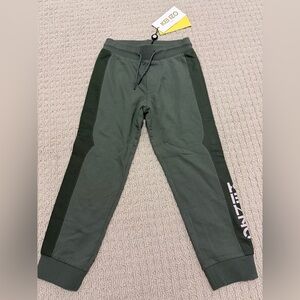 KENZO Kids Jogger Pants 6A 116cm Green Logo Sweatpants Boys